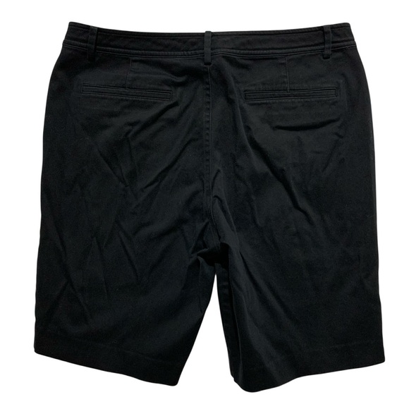 Lauren Ralph Lauren Women’s Black Flat Front Shorts Size 12 Cotton Stretch - Picture 2 of 6